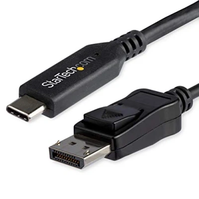Image of StarTech.com 3.3ft/1m USB C to DisplayPort 1.4 Cable 8K/5K/4K Type DP Alt Mode Video Adapter Converter HBR3/HDR/DSC 8K 60Hz Monitor C/Thunderbolt 3 (CDP2DP141MB)