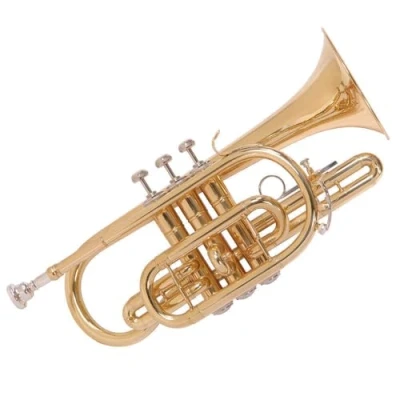 Image of Odyssey OCR200 Debut &#039;Bb&#039; Cornet Outfit with Deluxe Case &amp; Accessory Kit Instrument Gold Lacquered Brass Body and Nickel Silver Valves Ideal for Beginners Professionals
