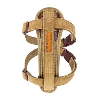 Image of EZYDOG Classic Chest Plate Dog Harness Small Dog, K9 Harness, Medium, Reflective Stitching, No Pull, Large Harnesses, Breathable Material (Corduroy)