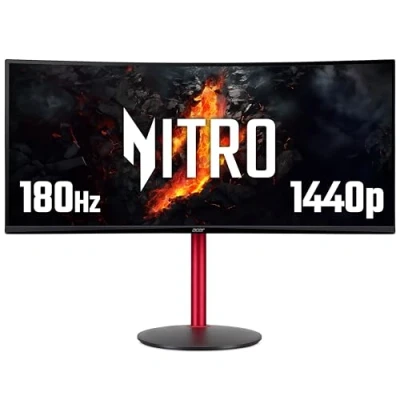 Image of Acer Nitro XZ342CU 34 inch Gaming Monitor VA Panel, 3440 x 1440, 5ms, 165Hz, FreeSync Premium, HDR 400, DP, HMDI, Height Adjustable