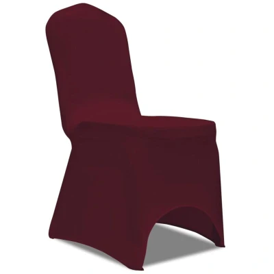 Image of vidaXL 100 pcs Stretch Chair Covers Bordeaux