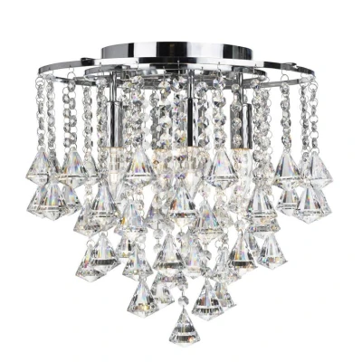Image of Dorchester 4 Light Flush Ceiling Chrome, Crystal, E14