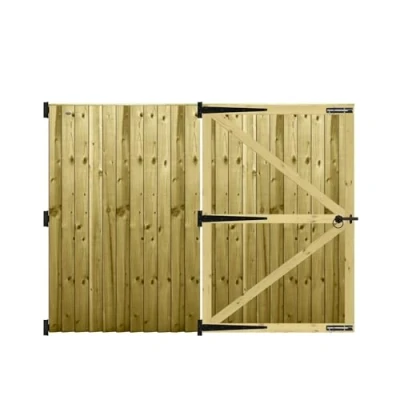 Image of Fully Made2Measure Driveway Gate Making Service Feather Edge Framed Flat Top Gates (Between: Height 5ft to 6ft X Width 213cm 244cm) + Ring Latch with 600mm Hinge / Bolt Pack