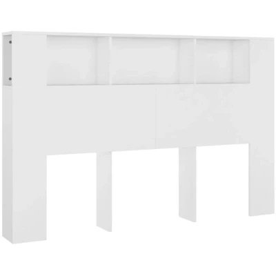 Image of vidaXL Headboard Cabinet White 160x18.5x104.5 cm