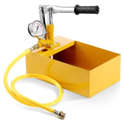 Image of VEVOR Hydrostatic Test Pump, Max 25 bar/362 PSI, Single Valve Hydraulic Manual Water Pressure Tester Kit with Gauge 1.4 Gal Tank, 3 ft Hose 1/2 inch External Thread Connector for Pipeline