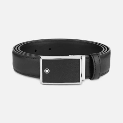 Image of Montblanc Unisex Adult&#039;s Classic Line Belt, Black, 120 UK