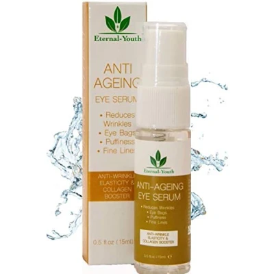 Image of eye Serum for Fine Lines &amp; wrinkles dark circles and puffiness anti ageing Instant bags remover Crows Feet Collagen Booster
