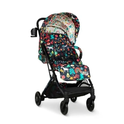 Image of COSATTO Woosh 4 Pushchair Lightweight Stroller Birth to 25kg One Hand Easy Fold, Compact, Telescopic Handle, Extra Large Shopping Basket, Cup Holder, Bumper Bar &amp; Raincover (Cosatto Carnival)