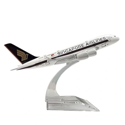 Image of Bswath Airplane Model 1:400 Scale Plane Singapore Airways A380 Aircraft Metal Alloy Die cast Airplanes for Gift and Collection