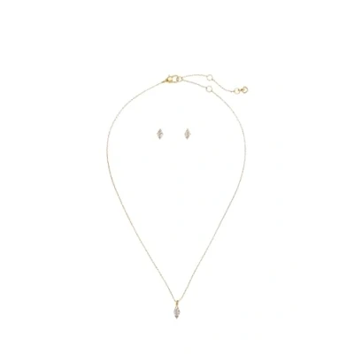 Image of Kate Spade New York Boxed Studs and Pendant Set, Clear/Gold