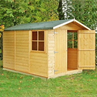 Image of 10&#039; x 7&#039; Shire Guernsey Double Door Wooden Garden Shed (3.35m 2.2m)