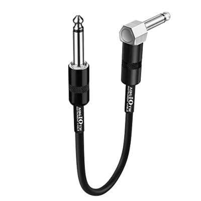 Image of Augioth 15 CM 6 Inch Guitar Patch Cable Performance Effect Pedal Cables Straight to Angled
