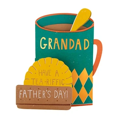 Image of Hallmark 3D Fathers Day Card for Grandad Tea and Biscuit Design