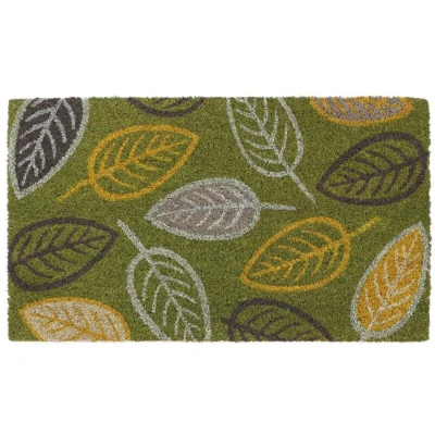 Image of Eco Friendly Latex Backed Coir Door Mat, Falling Leaves