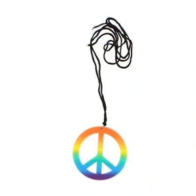 Image of Zac&#039;s Alter Ego Rainbow CND Peace Sign Necklace