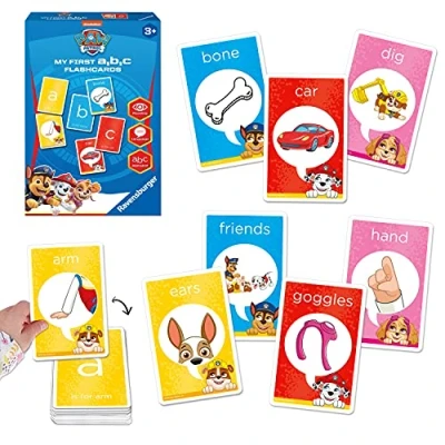 Image of Ravensburger Paw Patrol My First Flash Card Game for Kids Age 4 Years Up Ideal Early Learning, Object Recognition, Alphabet, Reading and Spelling