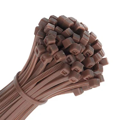 Image of UKCable Ties Brown Colour Cable 100mm 140mm 200mm 300mm Nylon Zip Wraps (300, x 2.5mm)