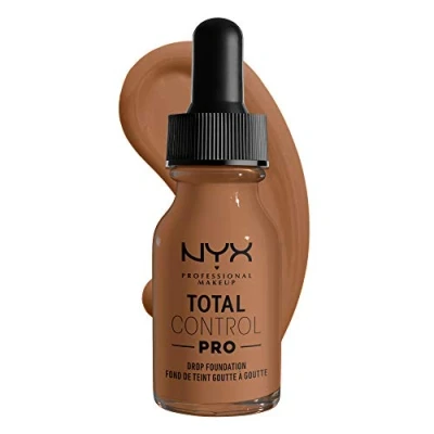 Image of NYX Professional Makeup Total Control Pro Drop Foundation, Precise Dosage, Customised and Buildable Coverage, Vegan Formula, True to Skin Finish, 13 ml, Shade: Mahogany