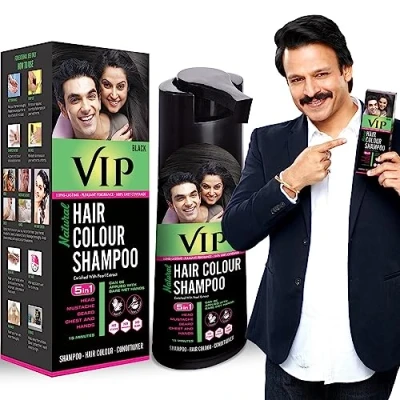 Image of VIP 5 in 1 Hair Colour Shampoo base Color 180 ml Black