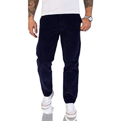 Image of Rock Creek RC 2156 Men&#039;s Corduroy Trousers, Regular Fit, Chino navy, 29 W/30 L