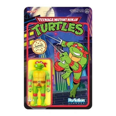 Image of SUPER 7 TEENAGE MUTANT NINJA TURTLES REACTION FIGURE RAPHAEL 10 CM