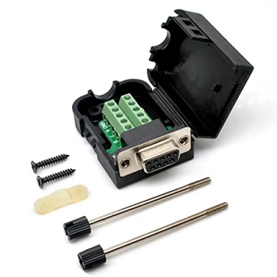 Image of Oiyagai Connector DB9 RS232 D SUB Female Adapter Serial 9 Pin Port COB Breakout Terminal Signal Module with Case (Female Screw)