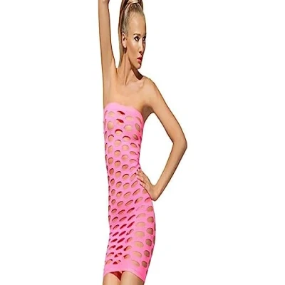 Image of Smiffys Seamless Mini Dress Cut Out (Neon/ Pink)