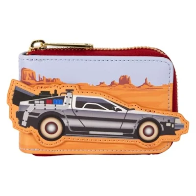 Image of Loungefly Universal Back to The Future 40th Anniversary Delorean Accordion Wallet