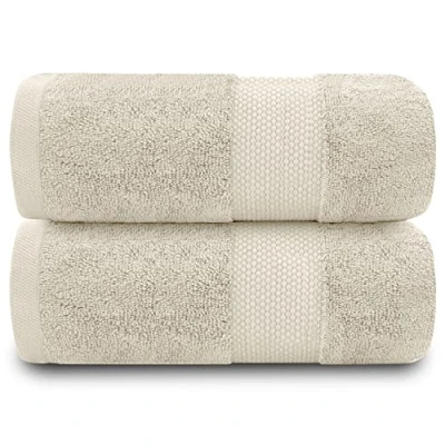Image of GC GAVENO CAVAILIA 700 GSM Bath Sheets Set of 2, 100% Cotton Sheet For Bathroom Spa, 90 x 140 Cm Towels Extra Large, Fast Absorbent &amp; Lightweight Set, Cream
