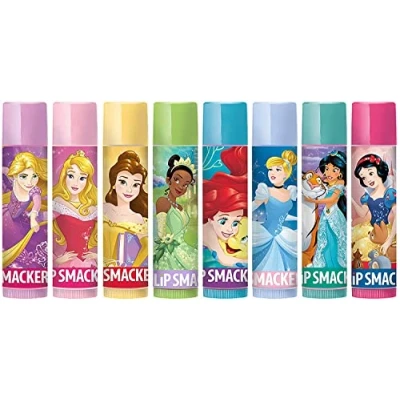 Image of Lip Smacker Disney Princess Collection Flavoured Balms for Kids Balm Gift Set in 8 Different Flavours, Ideal Parties Party Pack of