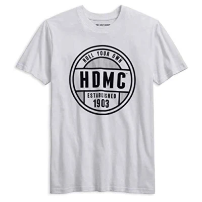 Image of Harley Davidson Men&#039;s Roll Your Own Slim Fit Tee, White