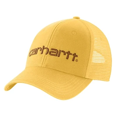 Image of Carhartt Men&#039;s Canvas Mesh Back Logo Graphic Cap, Sundance, OFA