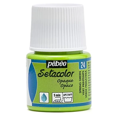 Image of PEBEO 295 024 Setacolor Opaque Fabric Paint 45 Milliliter Bottle, Spring Green,Spring Green