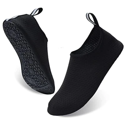 Image of AUXDIQ Water Shoes Outdoor Quick Dry Unisex Sports Aqua for Beach Diving Snorkeling Surfing Mens Womens Black 6.5/7.5 UK
