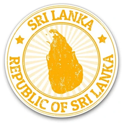 Image of Vinyl Stickers (Set of 2) 10cm Republic Sri Lanka Map Travel Decals for Laptops,Tablets,Luggage,Scrap Booking,Fridges, 4777