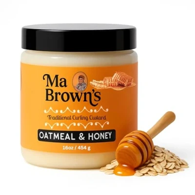 Image of Ma Browns Oatmeal and Honey Curling Custard for Defined Curly Hair, 16 oz Jar