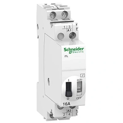 Image of Schneider A9C30112 Impulse Relay iTL 16A 2P 24VAC/12VDC, White, Set of 12 Pieces