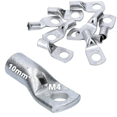 Image of Pack of 10 Cembre A2 M4 Tubular Cable Lug mm² Uninsulated Copper Tin Plated