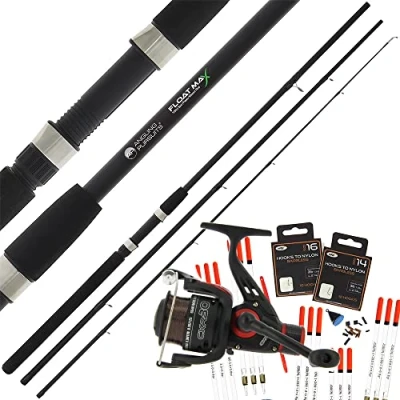 Image of DNA Leisure 10ft 3pc Match Fishing Complete Rod and Reel Setup 8lb Line Tackle Floats hooks