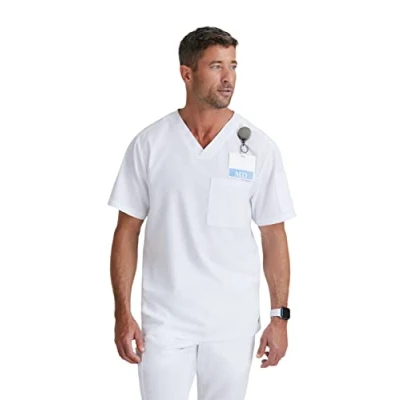 Image of BARCO Grey&#039;s Anatomy Men&#039;s Evan Scrub Top, White, Medium