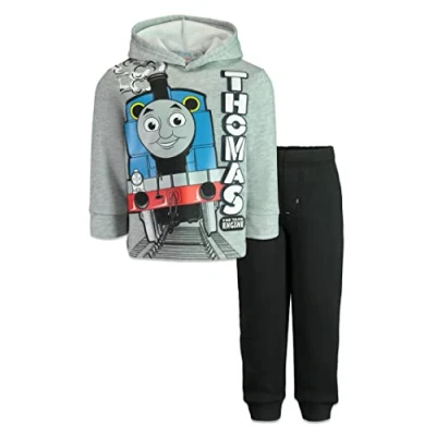 Image of THOMAS &amp; FRIENDS Tank Engine Little Boys Fleece Pullover Hoodie Jogger Pants Set Grey 6