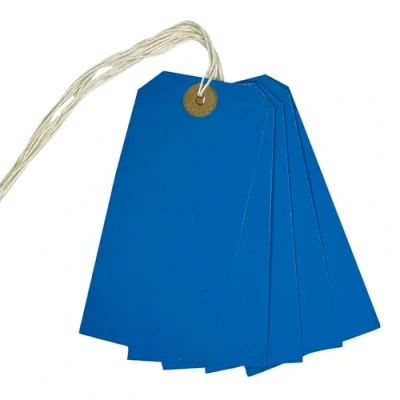Image of Box of 1000 Blue Strung Tags 120mm x 60mm