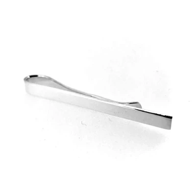 Image of ROBERTS Sterling Silver Tie Clip 4mm Hallmarked Slide