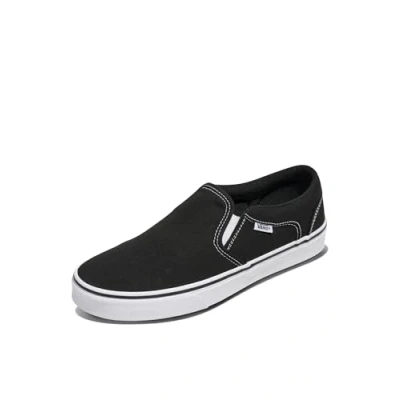 Image of Vans Men&#039;s Asher Trainers, Canvas Black White, 14 UK