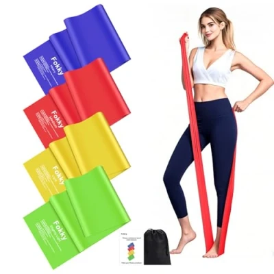 Image of Fokky 2M Resistance Bands, Exercise Band with 4 Different Levels, Long Women/Men, Ideal for Strength Training, Yoga, Gym, Pilates