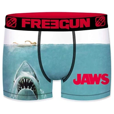 Image of FREEGUN Men&#039;s Unitario T691 1 Size: S Boxer Edition: Tiburon (Jaws) Microfiber (92% Polyester 8% Elastane) Classic Films, Small