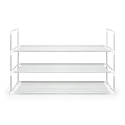 Image of EHC Shoe Rack 3 Tier, Storage Organiser, STACKABLE Rack, Shelf for Hallway, Living Room, Bedroom