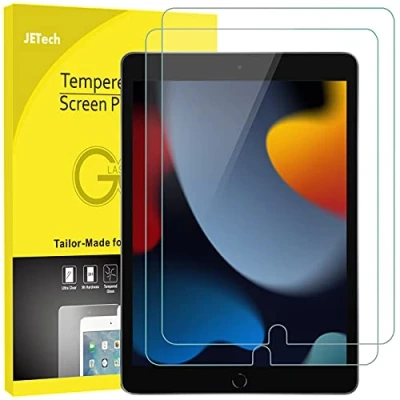 Image of JETech Screen Protector for iPad (10.2 Inch, 2021/2020/2019 Model, 9/8/7 Generation), Tempered Glass Film, 2 Pack