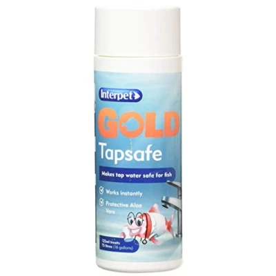 Image of Interpet Gold Tapsafe for Goldfish Bowls, Fish Tanks, Aquariums, makes tapwater safe, 125ml