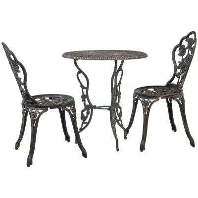 Image of vidaXL 3 Piece Bistro Set Cast Aluminium
